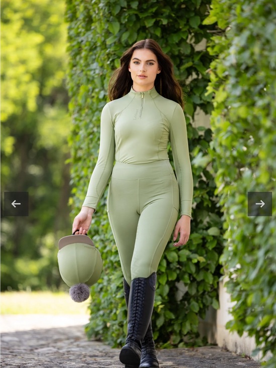 Lemieux Pants - LeMieux Naomi Pull On Breech - Fern- Full Seat Silicone Grip - Size UK14/ US10